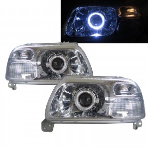 CrazyTheGod Proceed Levante Second generation 1997-1999 SUV 3D/5D Guide LED Angel-Eye Projector Headlight Headlamp Chrome for MAZDA LHD