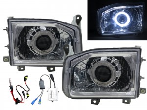 CrazyTheGod TERRANO R50 Second generation 1999-2004 SUV 5D Guide LED Angel-Eye Projector HID Headlight Headlamp Chrome for NISSAN LHD