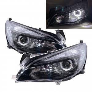 CrazyTheGod Astra J 2010-2012 Hatchback 5D Guide LED Angel-Eye Projector Headlight Headlamp Black for OPEL LHD