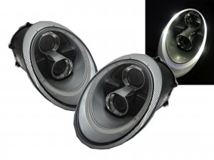 CrazyTheGod CARRERA 911 997 2005-2009 Coupe/Convertible 2D R8Look Halogen Headlight Headlamp Chrome for PORSCHE LHD