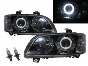 CrazyTheGod G8 2008-2009 Pre-Facelift SUV 5D Guide LED Angel-Eye Projector Headlight Headlamp Black for PONTIAC LHD