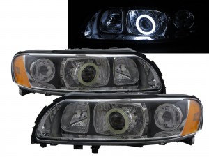 CrazyTheGod S60 First generation 2004-2009 Sedan 4D COB Projector Headlight Headlamp Black for VOLVO RHD