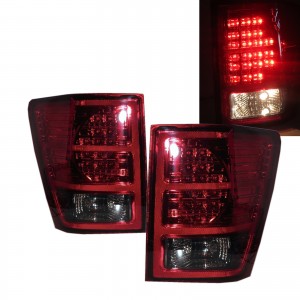 CrazyTheGod Grand Cherokee WK Third generation 2007-2009 SUV 5D LED Tail Rear Light Red/Smoke for JEEP