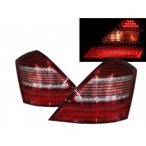 CrazyTheGod S-CLASS W221 Fifth generation 2006-2009 Sedan 4D LED Tail Rear Light Red/White for Mercedes-Benz