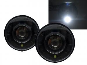 CrazyTheGod Motorcycles LED Halo Projector Headlight Headlamp Black for Harley Davidson LHD